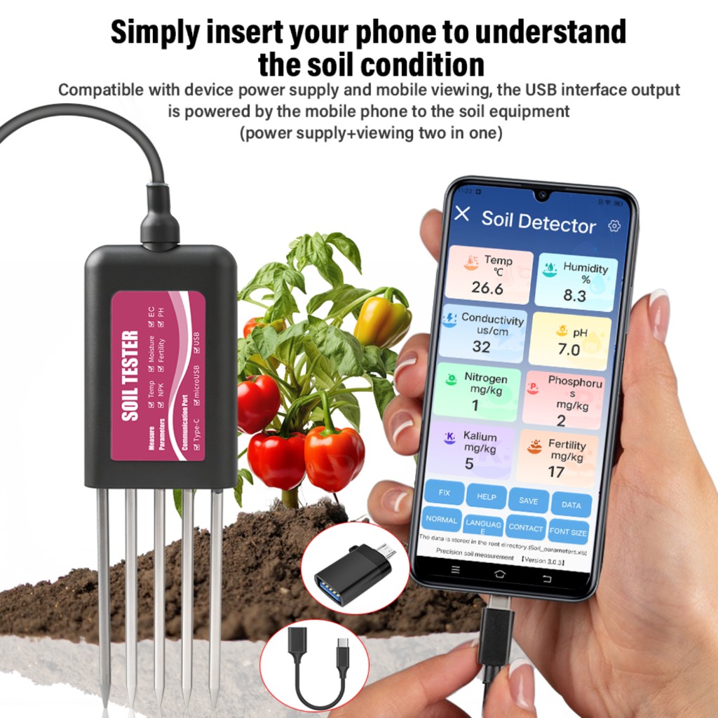 Smart Garden Test - 8-in-1 Soil Tester NPK PH Meter