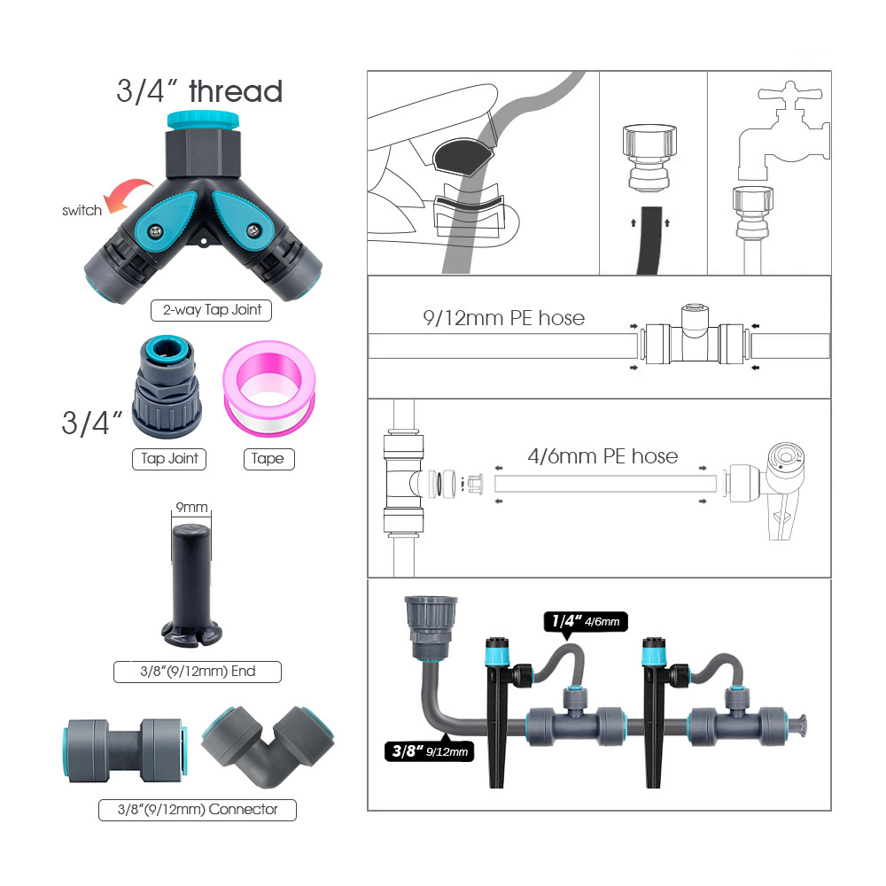 9/12mm PE Hose 360° Adjustable - Smart Garden Kitchen recensie en prijs