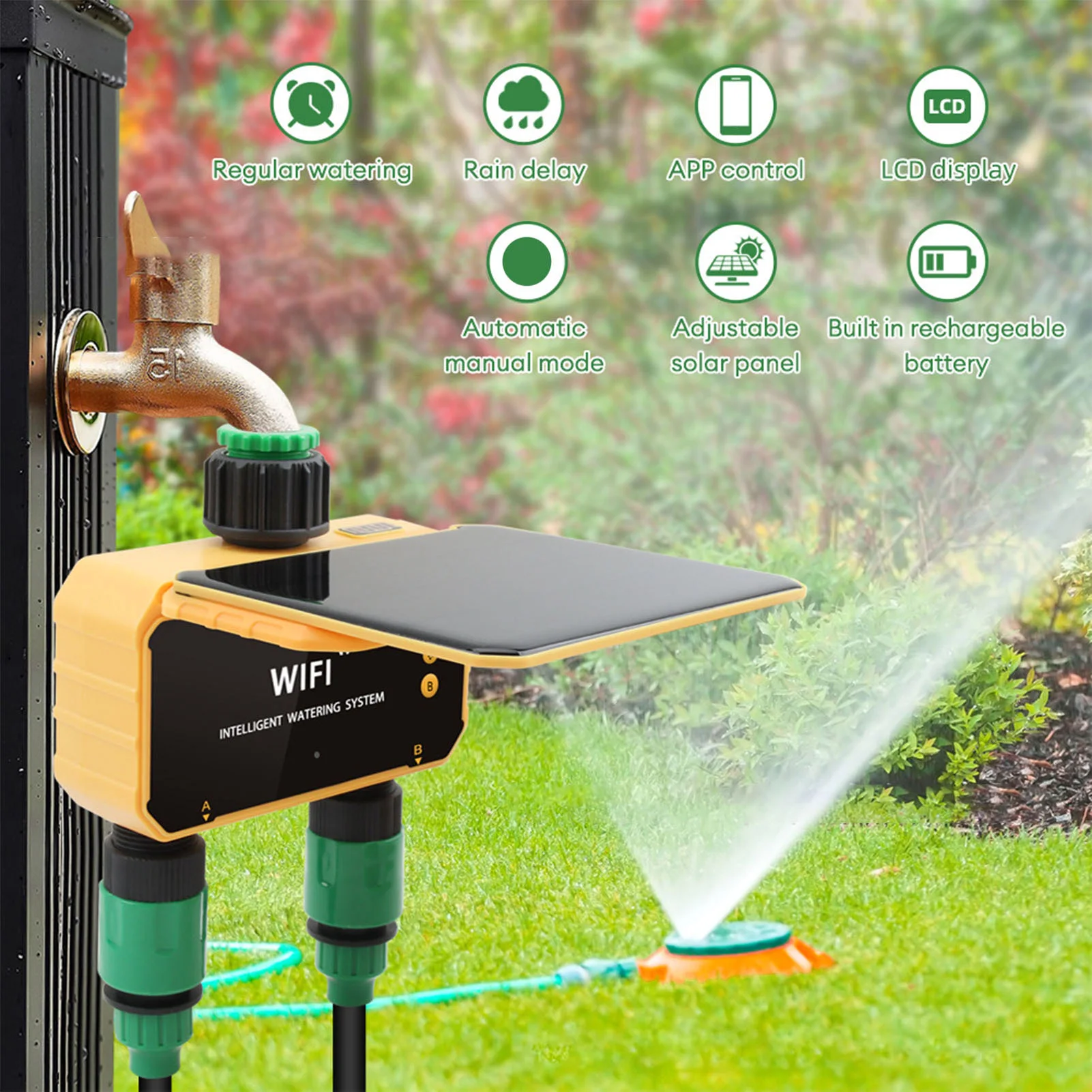 Solar WiFi Smart Irrigation Ti - Smart Garden Sprinkler recensie en prijs