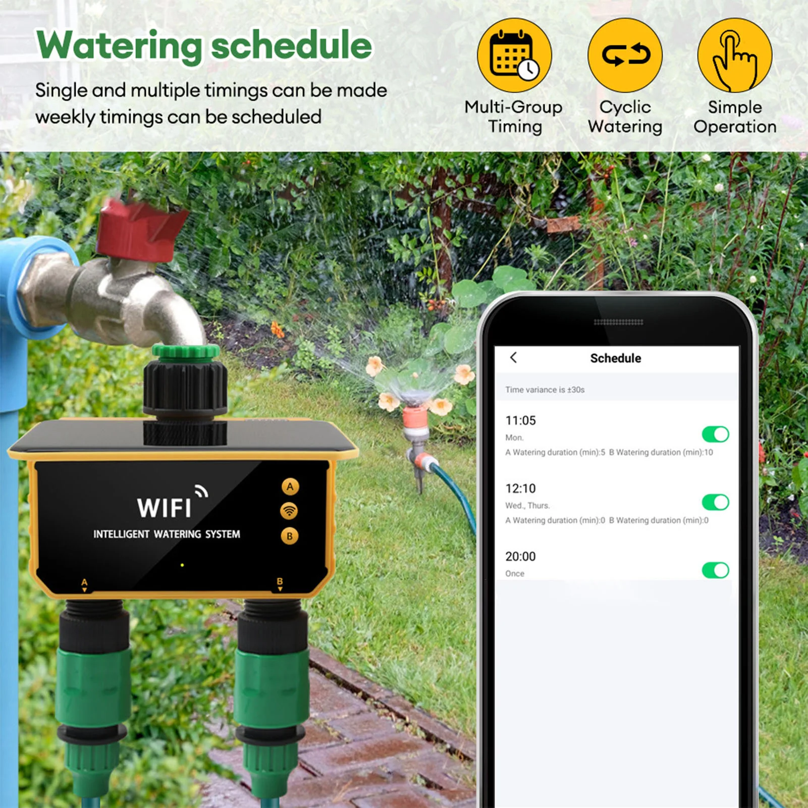 Solar WiFi Smart Irrigation Ti - Smart Garden Sprinkler recensie en prijs